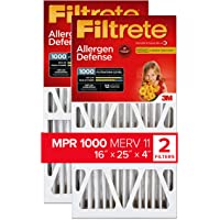 Filtrete 16x25x4, AC Furnace Air Filter, MPR 1000 DP, Micro Allergen Defense Deep Pleat, 2-Pack (actual dimensions 15.88…