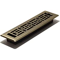 Decor Grates AJH212 2-inch by 12-inch Oriental Floor Register, Polished Brass Finish