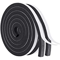 MAGZO Window Weather Strips, 1/2" W X 1/2" T Foam Weather Stripping Adhesive Sound Proof Total 13Ft, 6.5ft x 2 Rolls