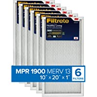 Filtrete 10x20x1, AC Furnace Air Filter, MPR 1900, Healthy Living Ultimate Allergen, 6-Pack (exact dimensions 9.81 x 19…
