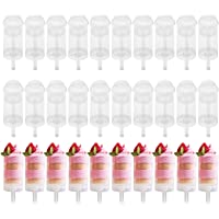 Jucoan 30 Pack Cake Pop Shooter, Round Plastic Jelly Ice Cream Push-up Containers with Lids Base and Stick for Dessert…