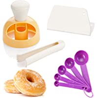 Donut Cutter Set of 8 with Dipping Tongs Scraper and Measuring Spoon, 3-1/2-Inch Doughnut Cutter Set