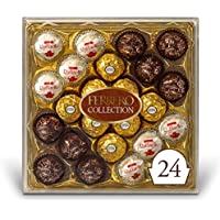 fine hazelnut milk chocolate and coconut assorted confections, perfect valentine's day gift, 24 count in a diamond gift…
