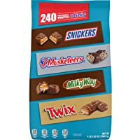 SNICKERS, TWIX, 3 MUSKETEERS & MILKY WAY Minis Size Chocolate Candy Variety Mix, 67.2-Ounce 240 Pieces (Packaging May…