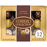 Ferrero Rocher Fine Hazelnut Milk Chocolate and Coconut Assorted Confections, Perfect Valentine's Day Gift, 12 Count