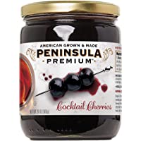 Peninsula Premium Cocktail Cherries | Award Winning | Deep Burgundy-Red | Silky Smooth, Rich Syrup | Luxe Fruit Forward…