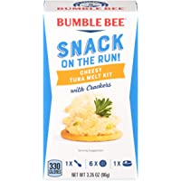 BUMBLE BEE Snack On The Run Crackers Kit, Cheesy Tuna Melt, 3.35 Ounce Kit (Case of 12), High Protein Snack Food, Canned…