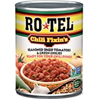 ROTEL Chili Fixin's Seasoned Diced Tomatoes and Green Chilies, 10 Ounce, 12 Pack