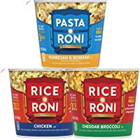 PASTA RONI Quaker Rice a Roni Cups Individual Cup, 3-Flavor Variety Pack, 2.25 Oz (Pack of 12)