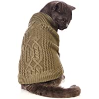 Jnancun Cat Sweater Turtleneck Knitted Sleeveless Cat Clothes Warm Winter Kitten Clothes Outfits for Cats or Small Dogs…