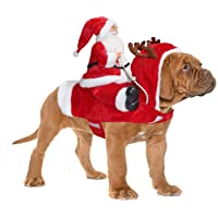BWOGUE Santa Dog Costume Christmas Pet Clothes Santa Claus Riding Pet Cosplay Costumes Party Dressing up Dogs Cats…