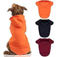 BWOGUE 3 Packs Small Dog Hoodie Winter Warm Puppy Sweatshirts with Pocket Soft Fleece Dog Clothes Hooded Outfits Cat…