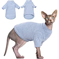 DENTRUN Sphynx Hairless Cats Shirt, Pullover Kitten T-Shirts with Sleeves, Breathable Cat Wear Turtleneck Sweater…