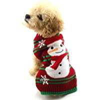NACOCO Dog Snow Sweaters Snowman Sweaters Xmas Dog Holiday Sweaters New Year Christmas Sweater Pet Clothes for Small Dog…