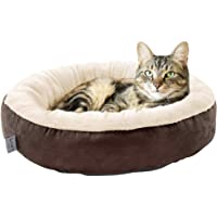 Love's cabin Round Donut Cat and Dog Cushion Bed, 20in Pet Bed For Cats or Small Dogs, Anti-Slip & Water-Resistant…