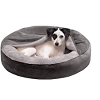Furhaven Cozy Pet Beds for Small, Medium, and Large Dogs and Cats - Snuggery Hooded Burrowing Cave Tent, Deep Dish…