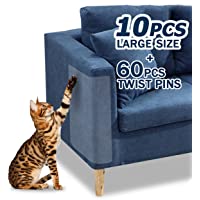 10 Pcs Furniture Protectors from Cats, Clear Self-Adhesive Cat Scratch Deterrent, Couch Protector 4 Pack X-Large (18"L…