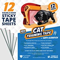 Panther Armor Cat Scratch Deterrent Tape – 12-Pack Double Sided Anti Scratching Sticky Tape – 5-Pack XL 16”L 12”W + 5…
