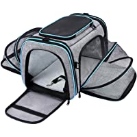 Maskeyon Airline Approved Pet Carrier, Large Soft Sided Pet Travel TSA Carrier 4 Sides Expandable Cat Collapsible…