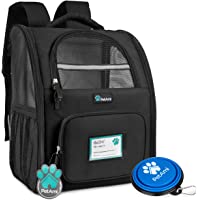 PetAmi Deluxe Pet Carrier Backpack for Small Cats and Dogs, Puppies | Ventilated Design, Two-Sided Entry, Safety…