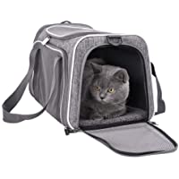 petisfam Pet Carrier for Medium Cats and Small Dogs with Washable Cozy Bed, 3 Doors and Shoulder Strap. Easy to get cat…