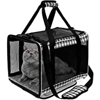 EXPAWLORER Large Cat Carrier - Airline Approved 17 inches Big Cat Carrier for Medium Large Cats Water-Proof, Escape…