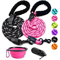 COOYOO 2 Pack Dog Leash 5 FT Heavy Duty - Comfortable Padded Handle - Reflective Dog Leash for Medium Large Dogs with…