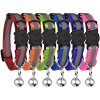 Upgraded Version - Reflective Cat Collar with Bell, Set of 6, Solid & Safe Collars for Cats, Nylon, Kitty Collars, Pet…