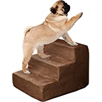 Topmart 3 Tiers Foam Dog Ramps/Steps,Non-Slip Dog Steps,Extra Wide Deep Dog Stairs,High Density Foam Pet Stairs/Ladder…