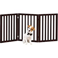 PETMAKER Freestanding Pet Gate Collection - Wooden Folding Fence for Doorways, Halls, Stairs & Home - Step Over Divider…