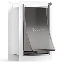 Baboni Pet Door for Wall, Steel Frame and Telescoping Tunnel, Aluminum Lock, Double Flap Dog Door and Cat Door, Strong…