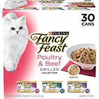 Purina Fancy Feast Gravy Wet Cat Food Variety Pack, Poultry & Beef Grilled Collection - (30) 3 oz. Cans