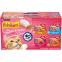 Purina Friskies Wet Cat Food Variety Pack, Surfin' & Turfin' Prime Filets Favorites - (40) 5.5 oz. Cans