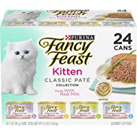 Purina Fancy Feast Grain Free Pate Wet Kitten Food Variety Pack, Kitten Classic Pate Collection, 4 flavors - (24) 3 oz…