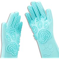 Srtood Pet Grooming Magic Gloves, Dog Cat Bathing Shampoo Brush, Silicone Hair Removal Gloves with Thick High Density…