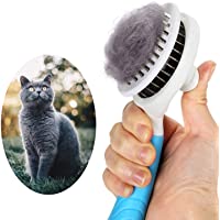 Cat Grooming Brush, Self Cleaning Slicker Brushes for Dogs Cats Pet Grooming Brush Tool Gently Removes Loose Undercoat…