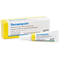 Terramycin Antibiotic Ointment for Eye Infection Treatment in Dogs, Cats, Cattle, Horses, and Sheep, 0.125oz Tube