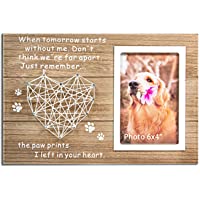 VILIGHT Dog and Cat Memorial Gifts - Paw Prints Sympathy Picture Frame for Pet Loss - 4x6 Inches Photo