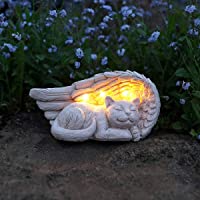 LEWIS&WAYNE Cat Pet Memorial Stones Gifts Ornament, Pet Loss Sympathy Remembrance Gifts with Solar Light Grave Markers…