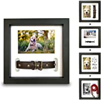 PAWCEPTIVE Pet Memorial Shadow Box Picture Frame for Dog or Cat Loss - 3 Display Options - Collar Mount, Memory Hanger…