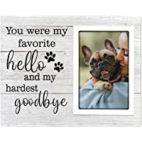 Pet Memorial Picture Frame - Dog Loss Sympathy Gift - In Memory of Pet, Paw Prints Photo Frames 4x6 for Loss of Dog Cat…