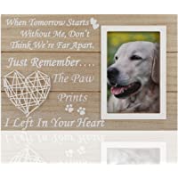 Pet Memorial Picture Frame - The Paw Prints I Left in Your Heart Pet Loss Gifts - Remembrance Gifts - In Memory of Dog…