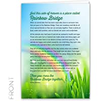 Rainbow Bridge Keepsake Pet Sympathy Card for Dog, Cat, Horse or Any Pet Loss, 5"x7"