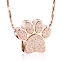 zeqingjw Pet Cremation Jewelry for Ashes Pendant Paw Print Pet Heart Urn Necklace Memorial Keepsake Jewelry for Pet/Dog…