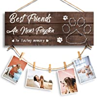 GEMTEND Pet Memorial Gifts, Paw Prints Sympathy Frame Gift for Loss of Dog and Cat, Dog and Cat Memorial Gifts, Clips…
