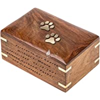 INTAJ Handmade Rosewood Pet Urns for Dogs Ashes, Personalized Wooden Urn for Ashes Handcrafted Urns for Dogs Cats Pets…