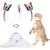 Flurff Cat Toys, Interactive Cat Toy Butterfly Funny Exercise Electric Flutter Rotating Kitten Toys, Cat Teaser with…