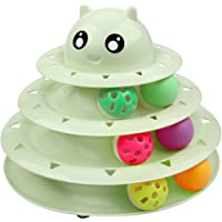 UPSKY Cat Toy Roller 3-Level Turntable Cat Toys Balls with Six Colorful Balls Interactive Kitten Fun Mental Physical…