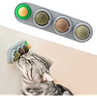 Potaroma 4 Pcs Catnip Wall Toys, Detachable Silvervine Balls, Edible Kitty Toys for Cats Lick, Safe Healthy Kitten Chew…