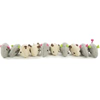 SmartyKat Skitter Critters Value Pack (Set of 10) Soft Plush Catnip Cat Toys, Mice Toys with String Tails, Filled with…